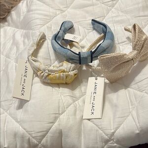 Janie and Jack Trio Headband Set - Sky, Sun, Ivory